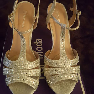 silver t strap heels